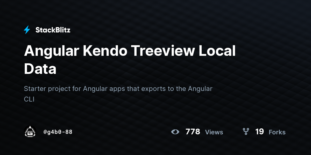 Angular Kendo Treeview Local Data - StackBlitz