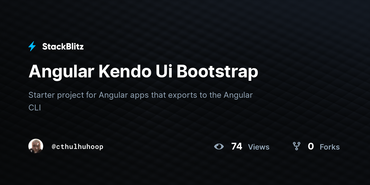 Angular Kendo Ui Bootstrap - StackBlitz