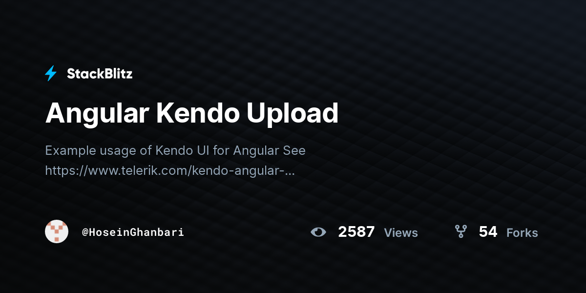 Angular Kendo Upload - StackBlitz
