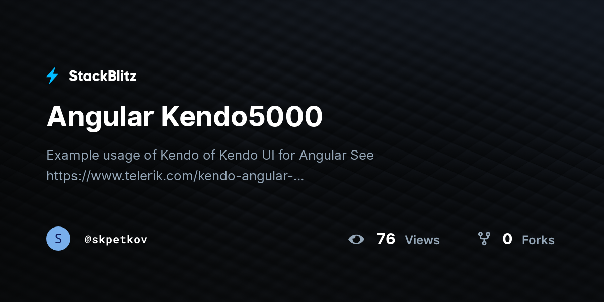 Angular Kendo5000 - StackBlitz