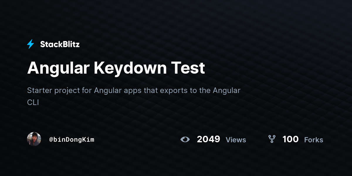 Angular Keydown Test - StackBlitz