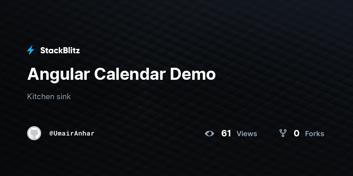 Angular calendar demo stackblitz