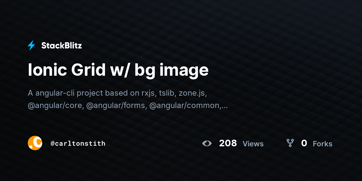 Ionic Grid w/ bg image - StackBlitz