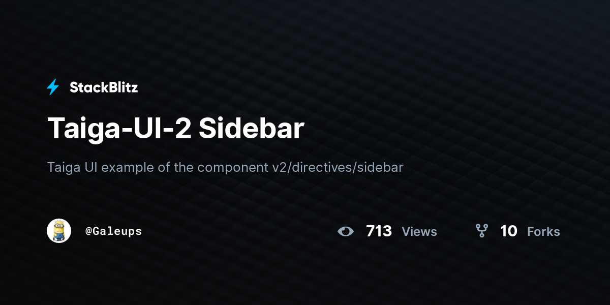 Taiga-UI-2 Sidebar - StackBlitz