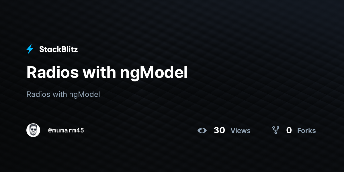 Radios with ngModel - StackBlitz