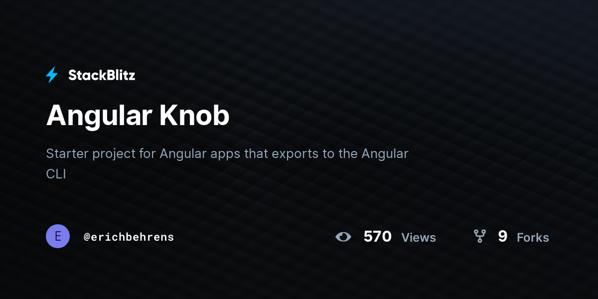 Angular Knob - StackBlitz