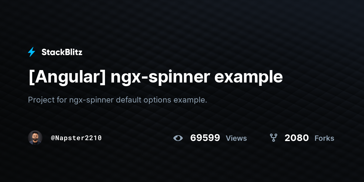 [Angular] ngx-spinner example - StackBlitz
