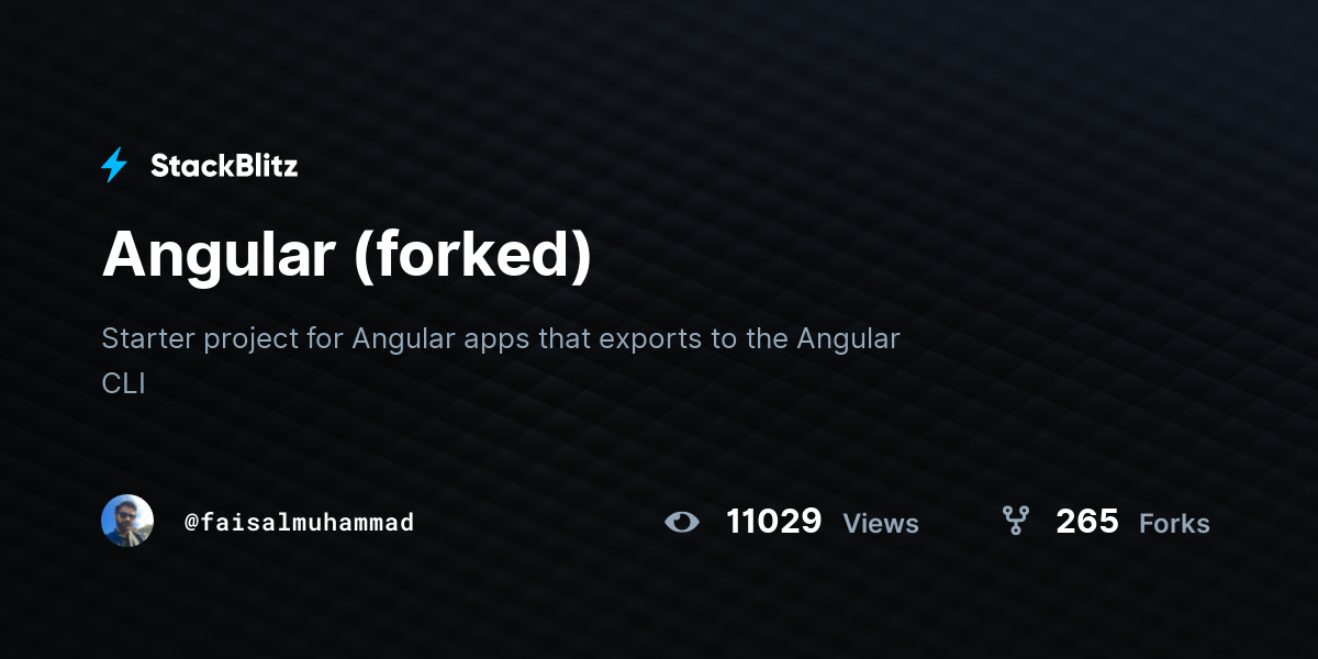 Angular (forked) - StackBlitz