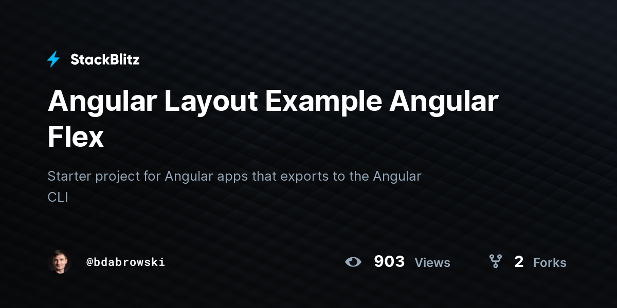 Angular Layout Example Angular Flex - StackBlitz