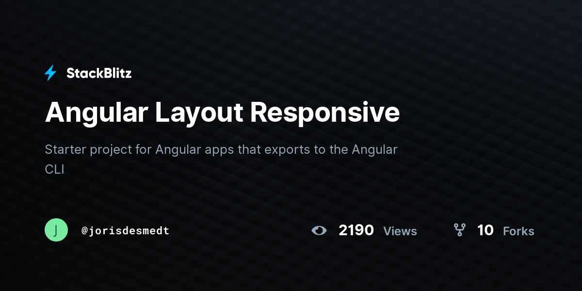 Angular Layout Responsive - StackBlitz