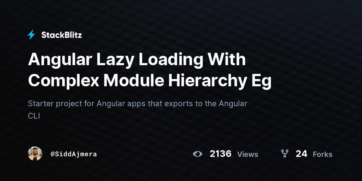 Angular Lazy Loading With Complex Module Hierarchy Eg - StackBlitz