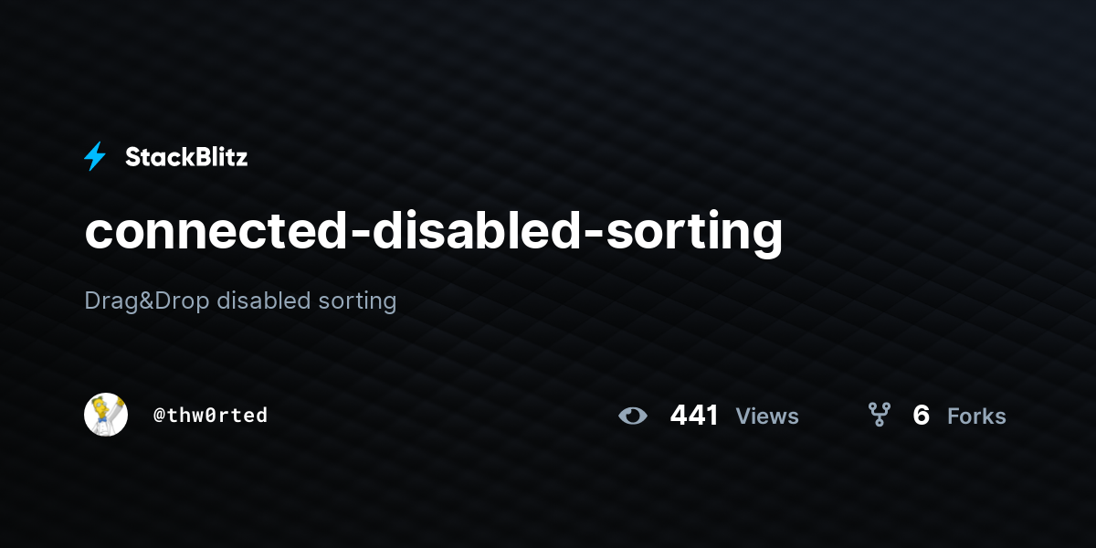 connected-disabled-sorting - StackBlitz