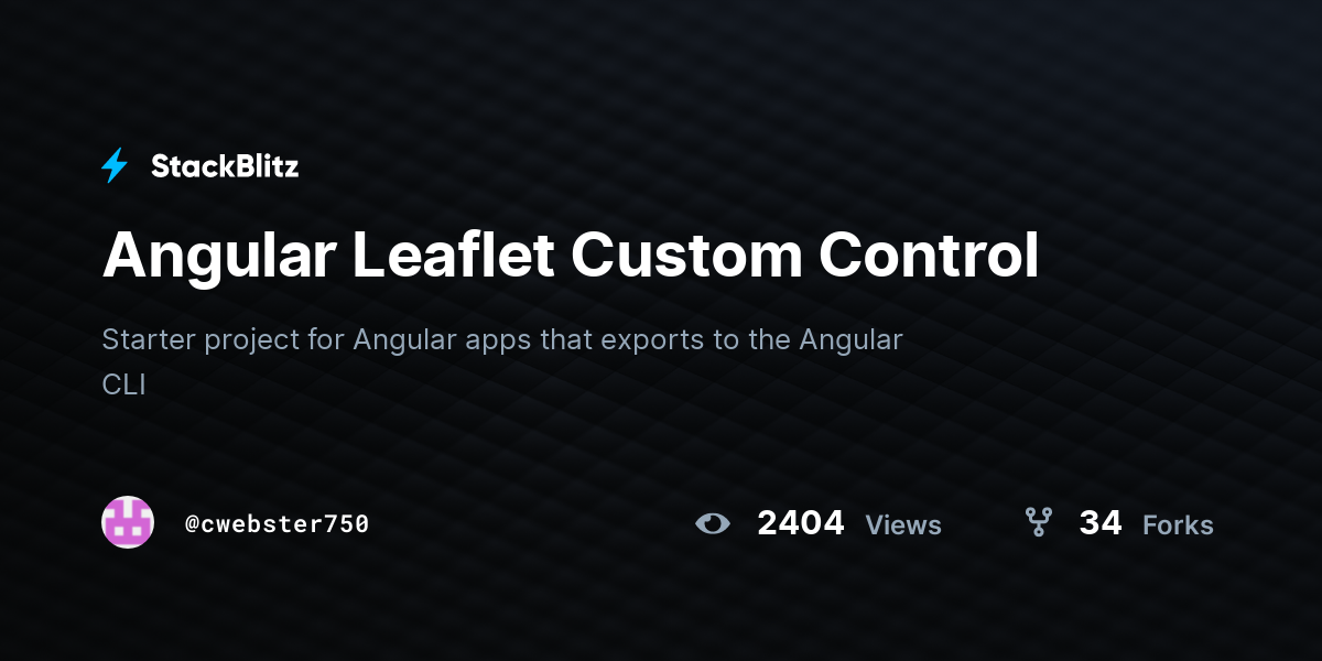 Angular Leaflet Custom Control - StackBlitz