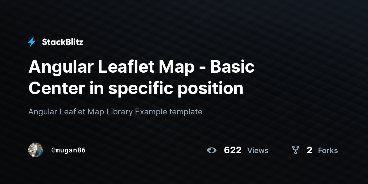 Angular Leaflet Map - Basic Center in specific position - StackBlitz