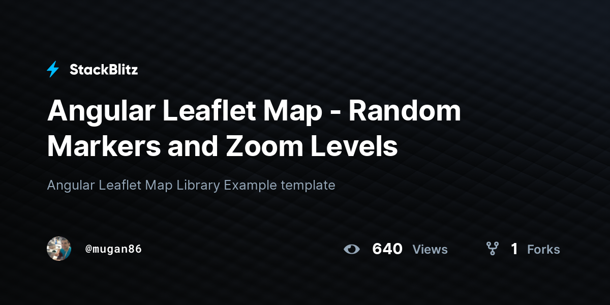 Angular Leaflet Map - Random Markers and Zoom Levels - StackBlitz