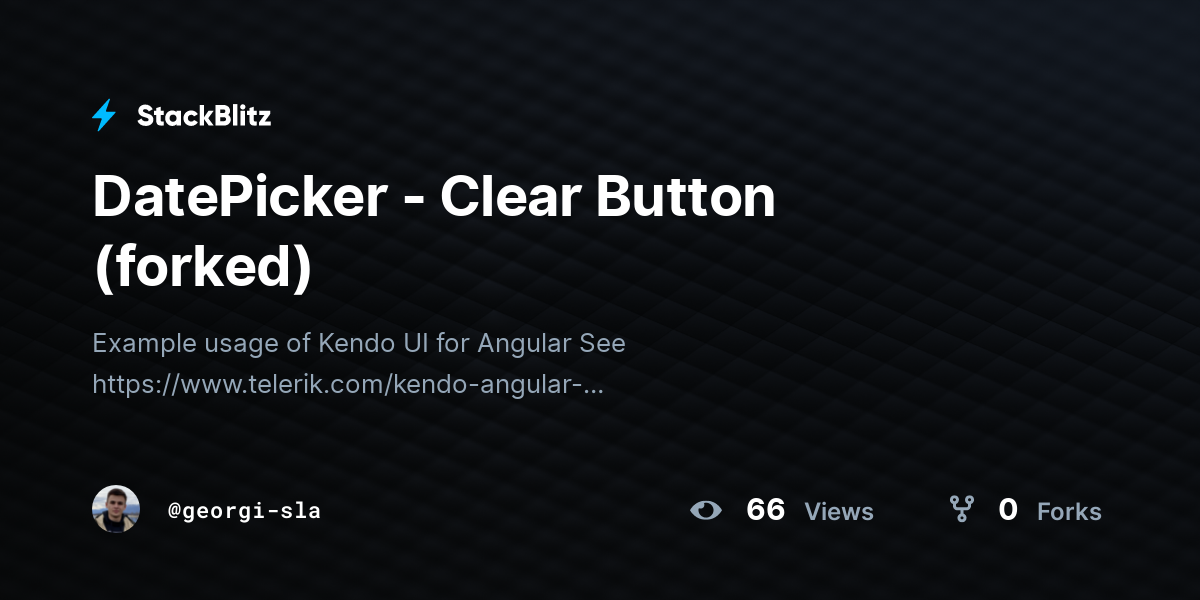 DatePicker - Clear Button (forked) - StackBlitz