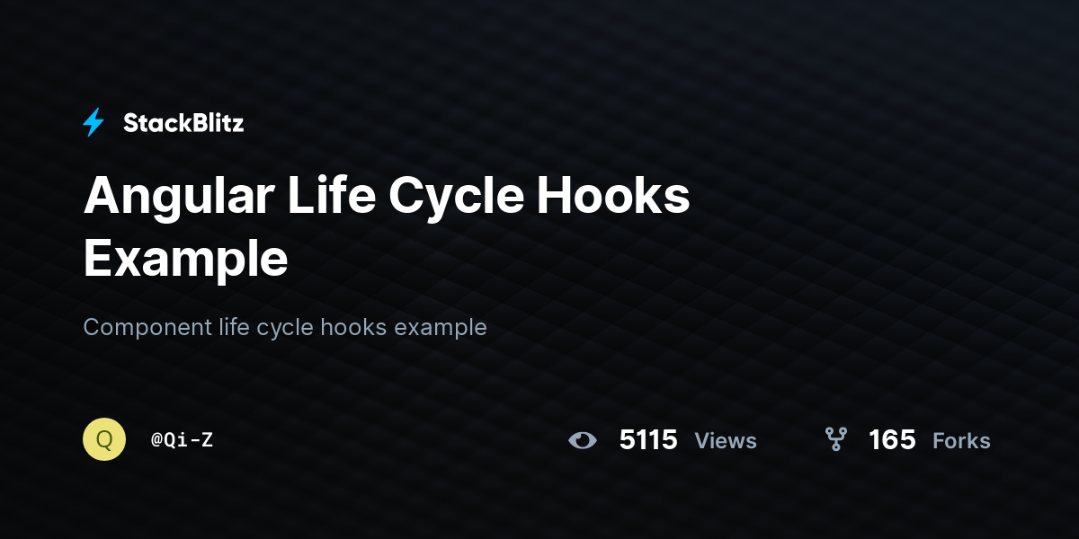 Angular Life Cycle Hooks Example - StackBlitz