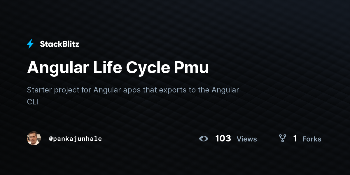 Angular Life Cycle Pmu - StackBlitz