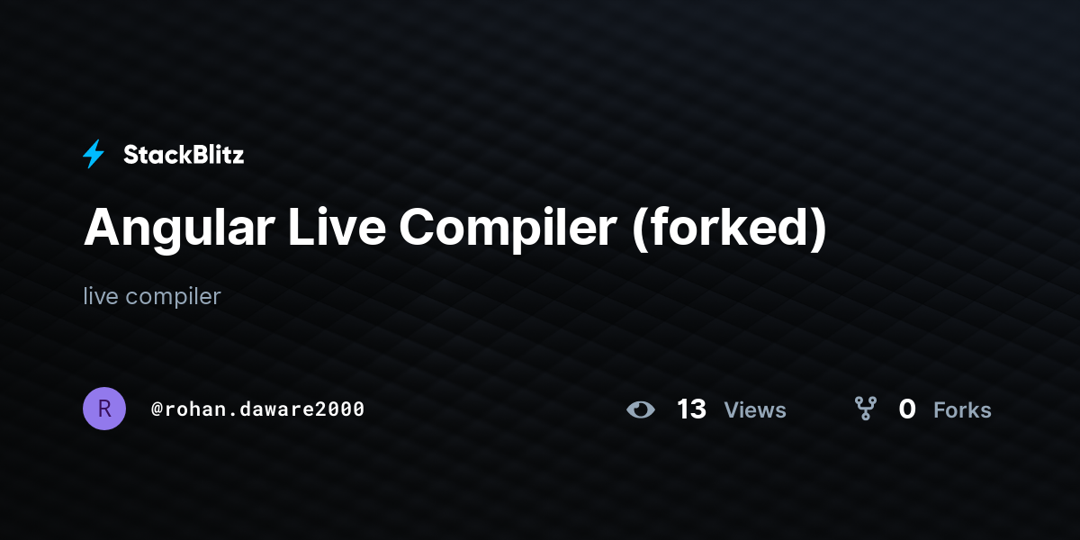 Angular Live Compiler (forked) - StackBlitz