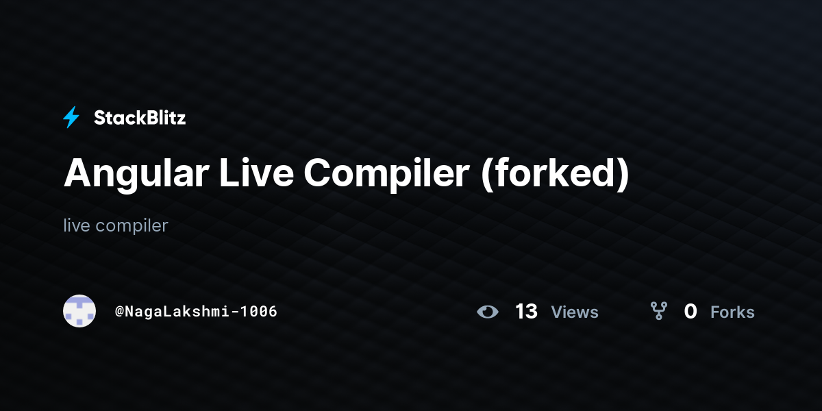 Angular Live Compiler (forked) - StackBlitz
