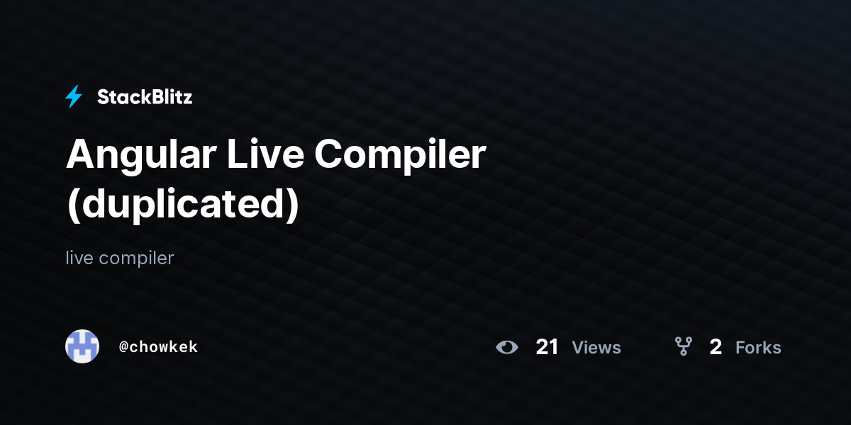 Angular Live Compiler (duplicated) - StackBlitz