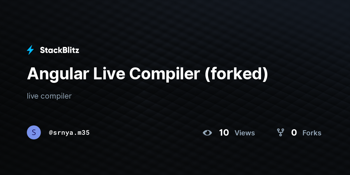 Angular live compiler forked stackblitz