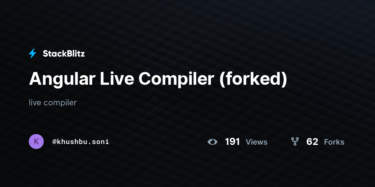 Angular Live Compiler (forked) - StackBlitz