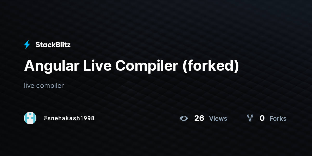 Angular Live Compiler (forked) - StackBlitz