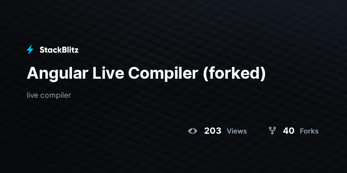 Angular Live Compiler (forked) - StackBlitz