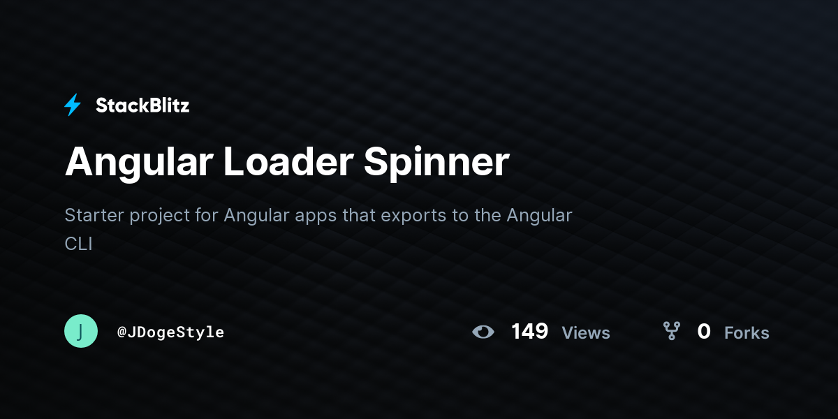 Angular Loader Spinner - StackBlitz