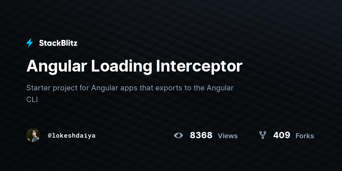 Angular Loading Interceptor - StackBlitz