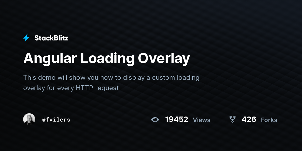 Angular Loading Overlay - StackBlitz