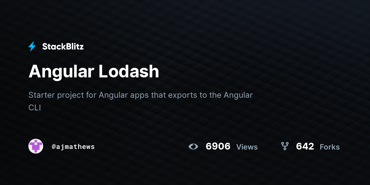 Angular Lodash - StackBlitz