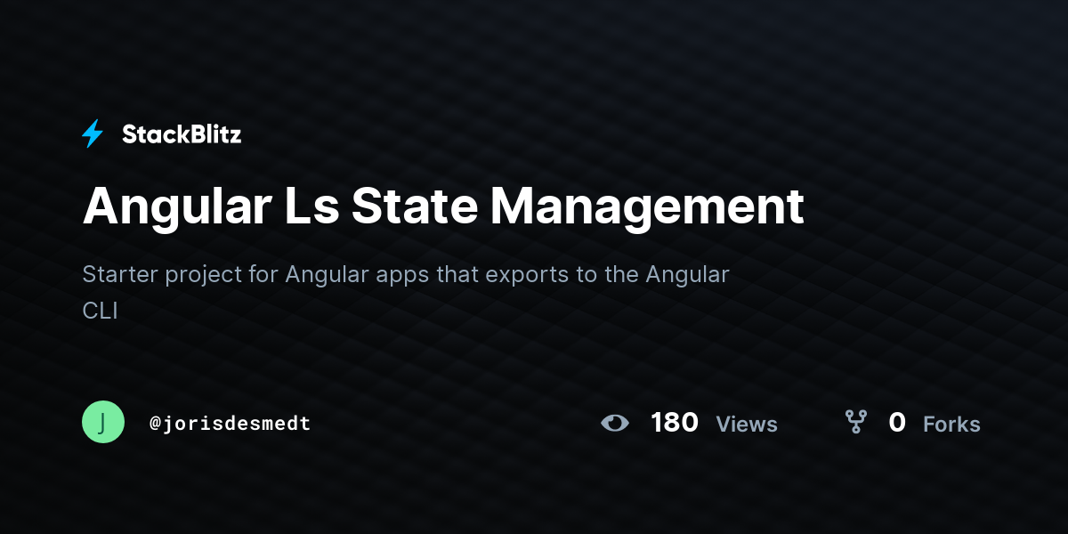 Angular Ls State Management - StackBlitz