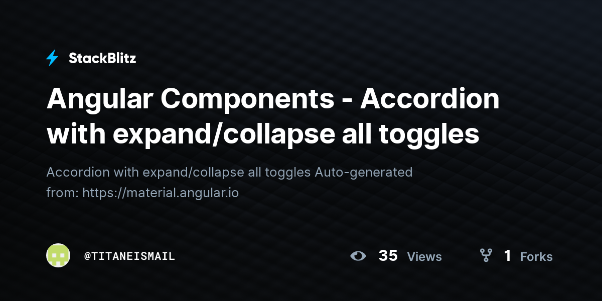 Angular Components Accordion with expand/collapse all toggles