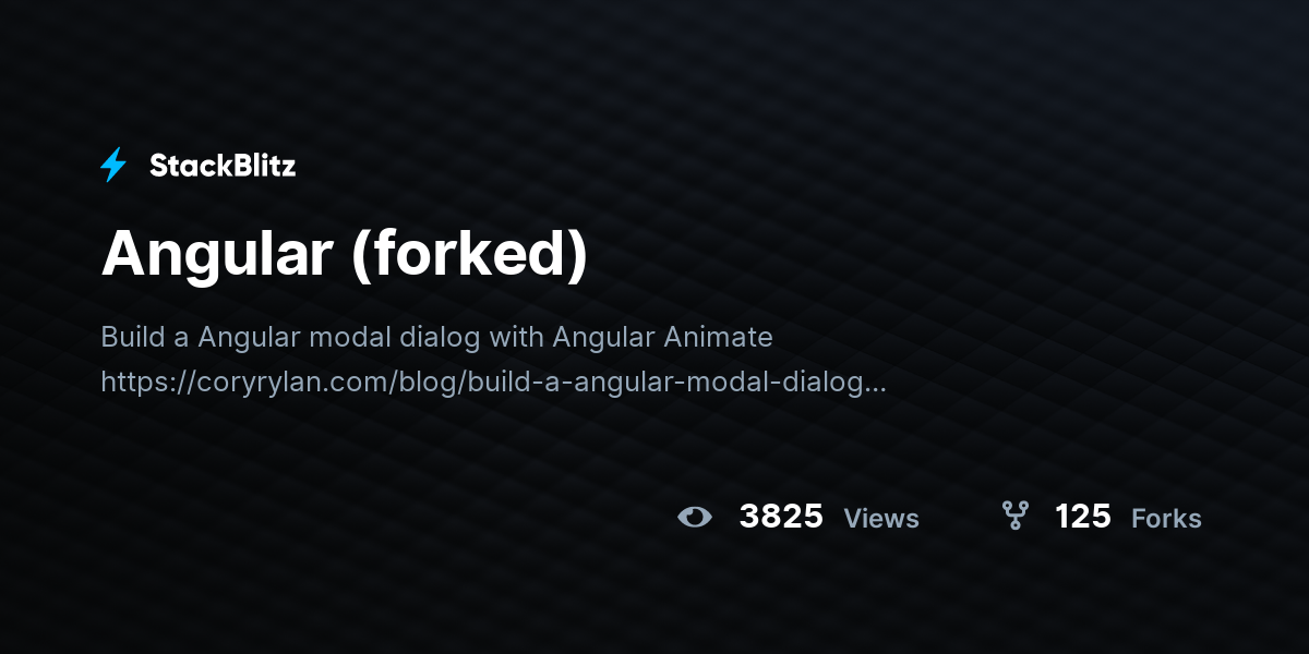 Angular (forked) - StackBlitz