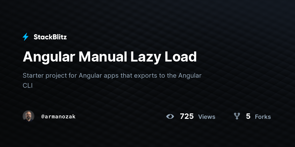 Angular Manual Lazy Load - StackBlitz