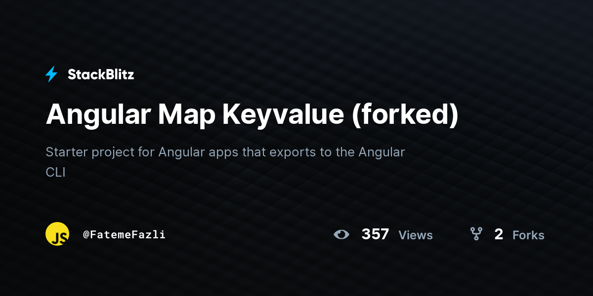 Angular Map Keyvalue (forked) - StackBlitz