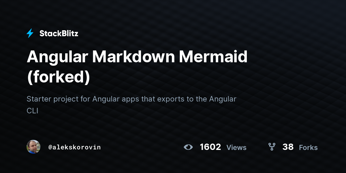 Angular Markdown Mermaid (forked) - StackBlitz