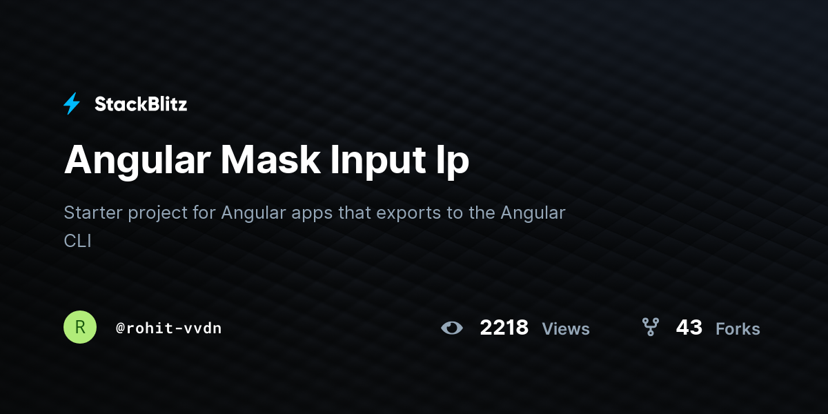 Angular Mask Input Ip - StackBlitz