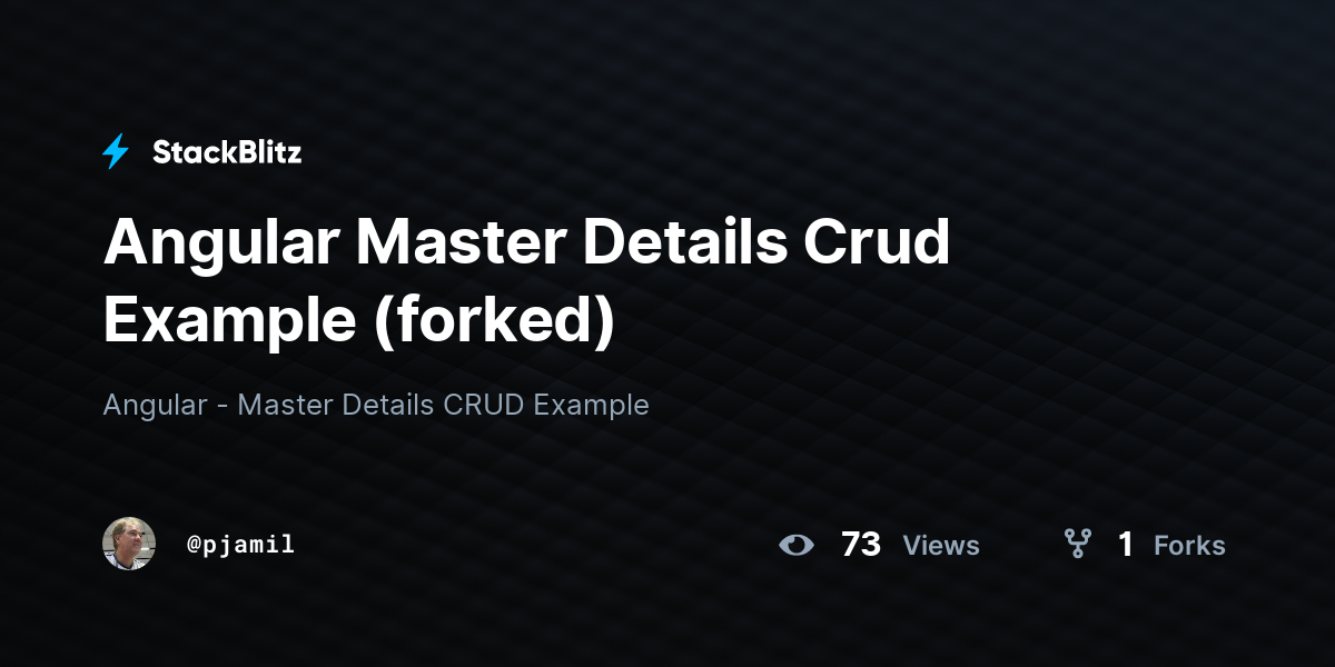 Angular Master Details Crud Example (forked) - StackBlitz