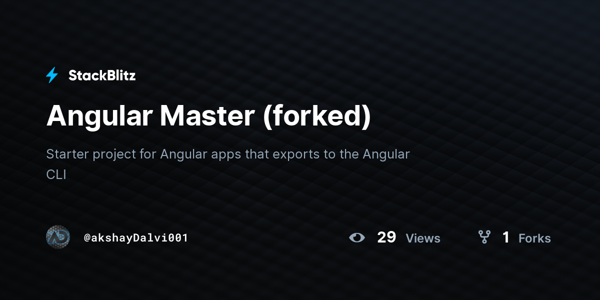 Angular Master (forked) - StackBlitz
