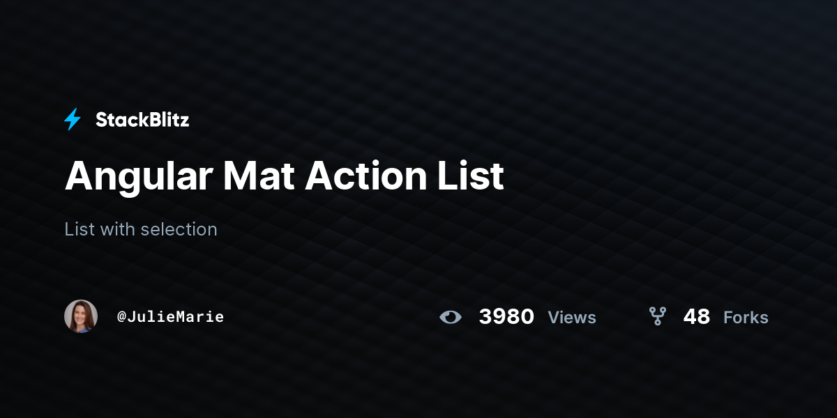 Angular Mat Action List - StackBlitz