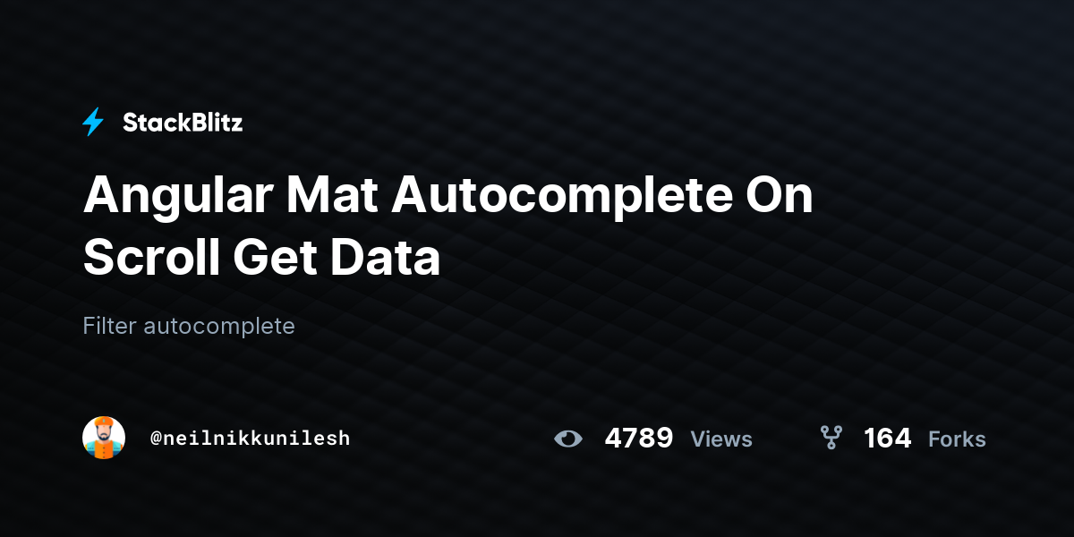 Angular Mat Autocomplete On Scroll Get Data - StackBlitz