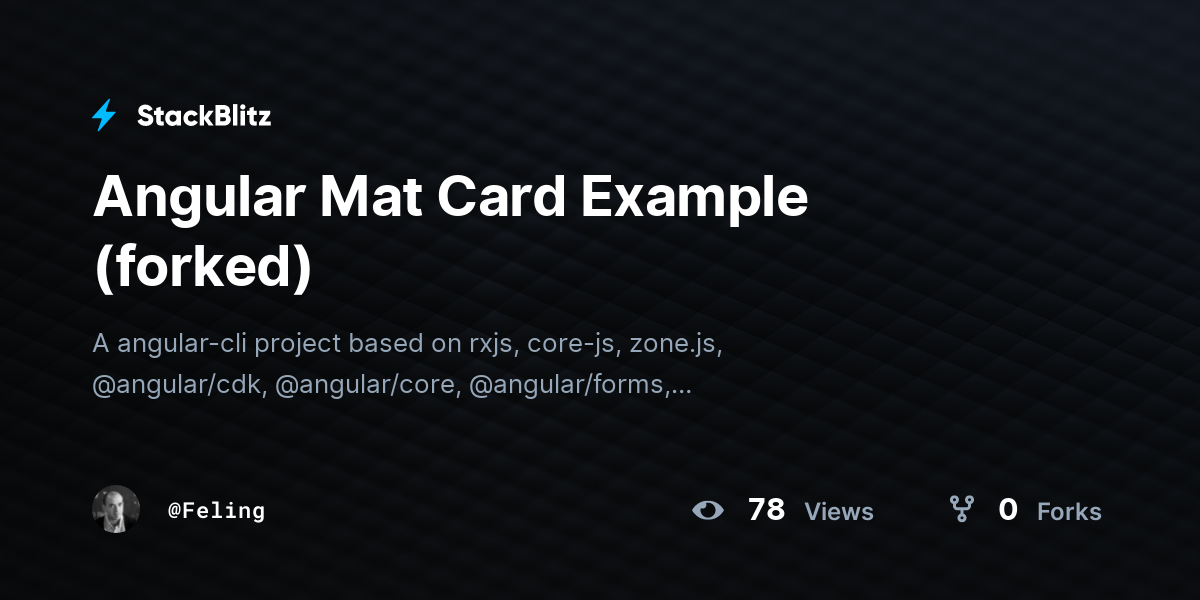 Mat Card Form Example