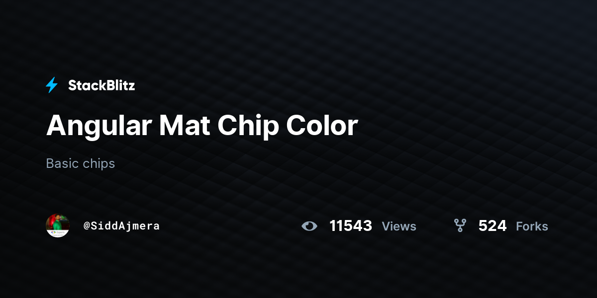 Angular Mat Chip Color StackBlitz