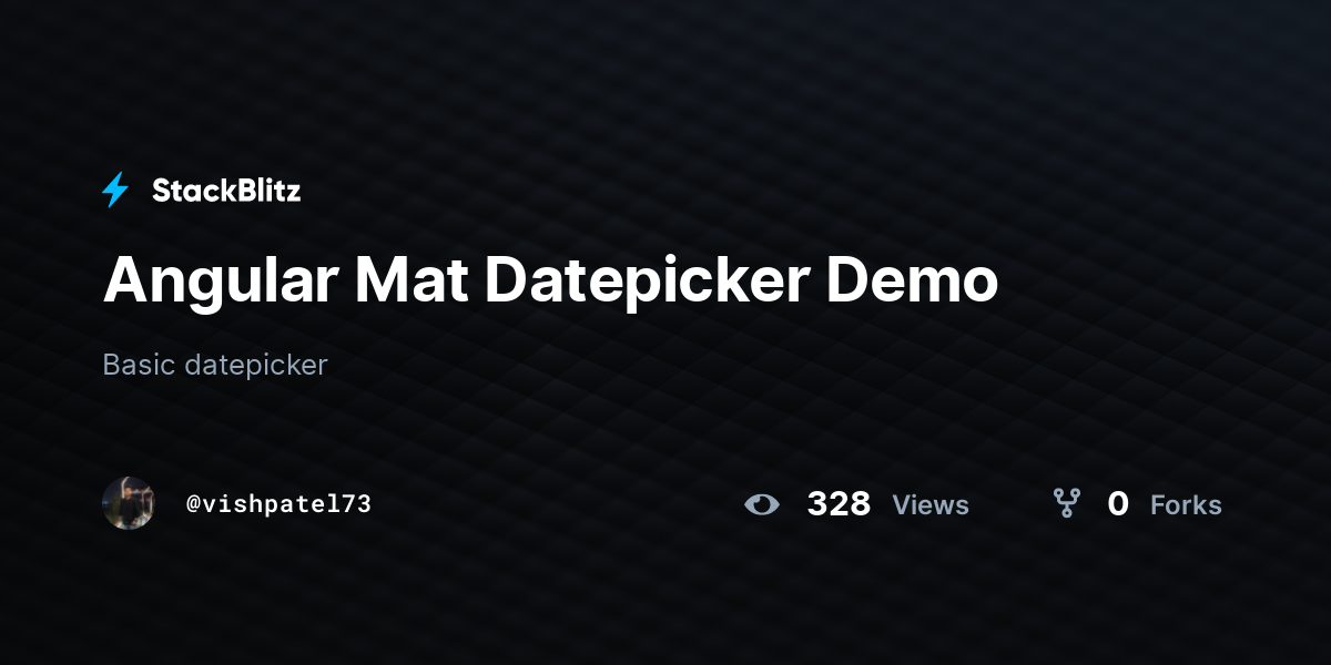 Angular Mat Datepicker Demo - StackBlitz