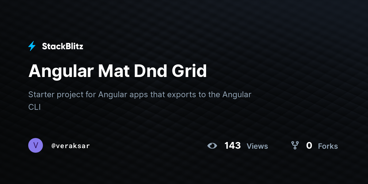 Angular Mat Dnd Grid - StackBlitz