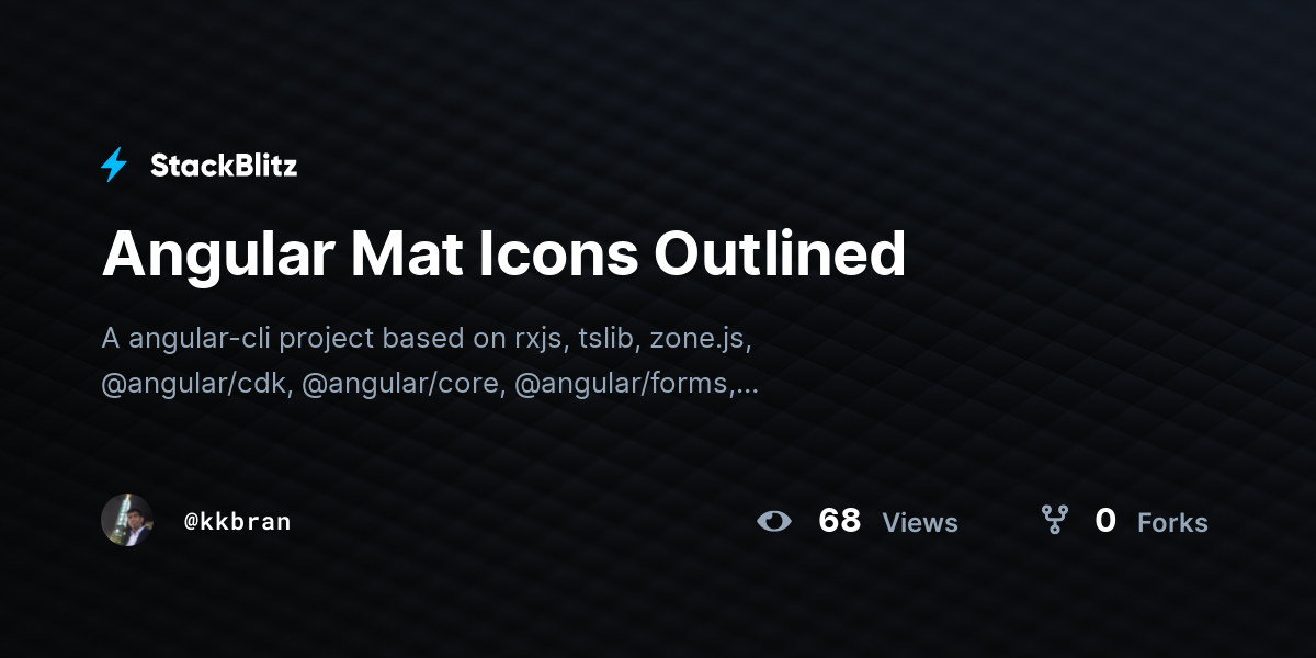 Angular Mat Icons Outlined StackBlitz
