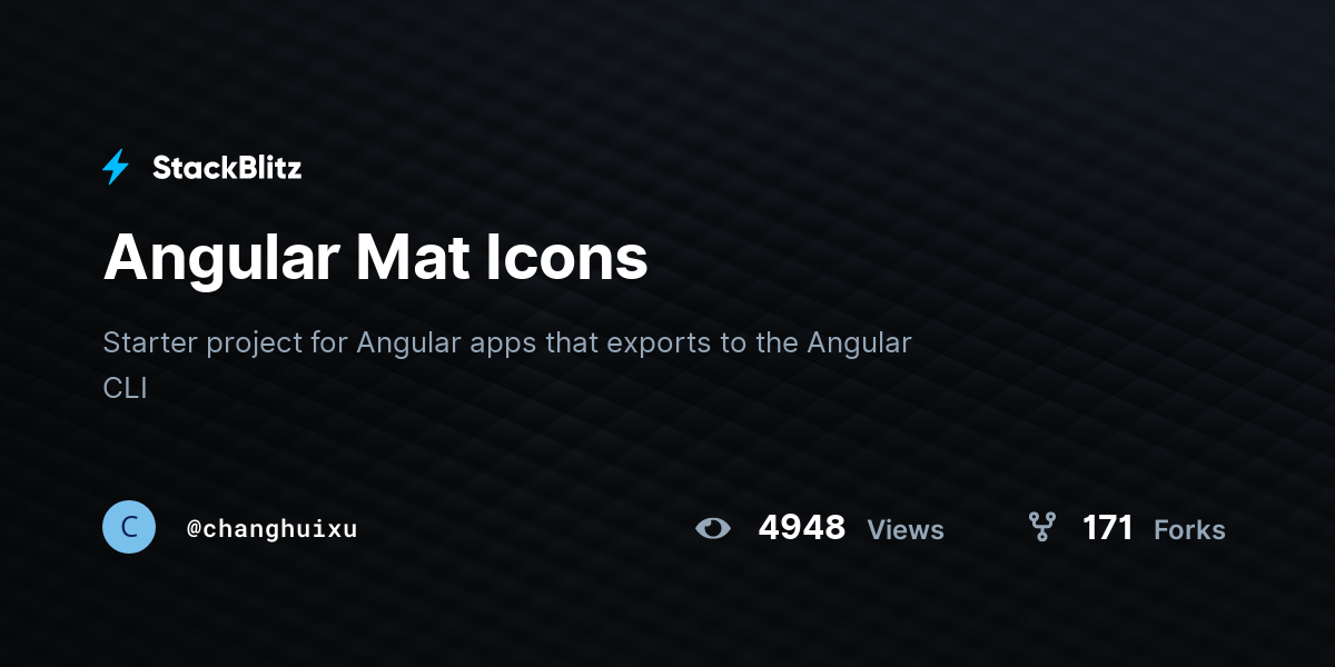 Angular Mat Icons - StackBlitz